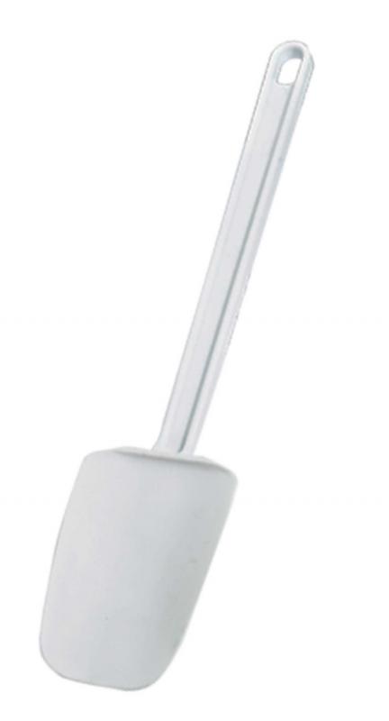 10-inch White Rubber Spoonula with Plastic Handle